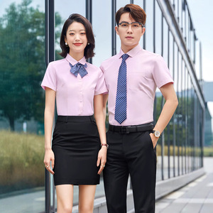 Vêtements de travail d'été Chemise d'entreprise blanche à manches courtes pour hommes et femmes <span class=keywords><strong>Grande</strong></span> <span class=keywords><strong>taille</strong></span> Résistant à l'usure et respirant Logo personnalisé - Product Image 2