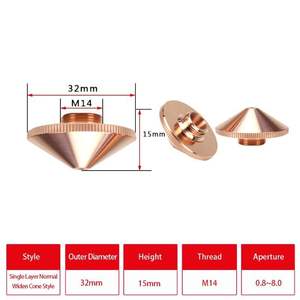 Boquillas Láser de Una Sola Capa D32 H15 M14 1.0 1.2 1.5 <span class=keywords><strong>2.0</strong></span> 2.5 3.0 para Corte Láser de Metal 2D - Product Image 2