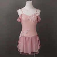 Robe de danse pour adultes, justaucorps rose à perles pour femmes, costumes de ballet pour la scène, robe de ballet pour compétition