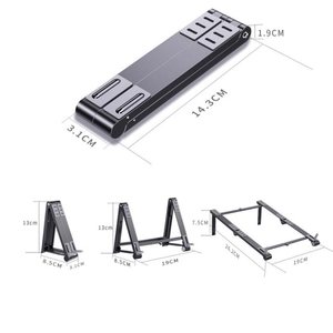 Hot Selling Metal Laptop Stand <strong>Computer</strong> Cooling Folding Mini Flat Raised <strong>Bracket</strong>(Gray) - Product Image 3