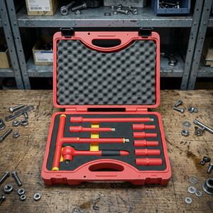 Juego de Herramientas Aisladas VDE-GS de 9 Piezas, Operadas a Mano, OEM, con Acero al Cromo Vanadio y Estuche de Moldeo por Soplado - Product Image 1
