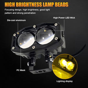 <span class=keywords><strong>Jiesheng</strong></span> 2026 Luz Auxiliar LED de Alta Potencia Mejorada para Todoterreno, ATV, UTV, Camioneta, Amarillo Cálido 3000K, Aluminio Fundido a Presión Cuadrado, 12V 20W - Product Image 3