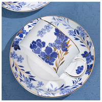 Ensemble d'assiettes mignonnes en porcelaine vaisselle de luxe en porcelaine vaisselle ensemble de vaisselle Bonde chine bols de service ronds assiette pour Halloween