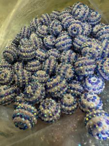 Cuentas Redondas de Acrílico de Colores de 20 mm, Cuentas de Estrás Acrílicas Gruesas, Sueltas, para Hacer Joyas, en Bolsa con Cierre - Product Image 5