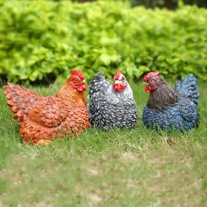 树脂农场动物母鸡雕塑定制雕像花园装饰生活大小鸡雕像