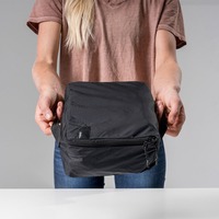 Ensemble de 3 cubes de rangement de voyage, organisateurs de bagages en nylon noir pour accessoires de voyage, organisateurs de rangement légers pour valise