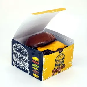 Aangepaste Wegwerp Biologisch Afbreekbare Food Grade Printer Burger Boxes Met Friet Pair Box
