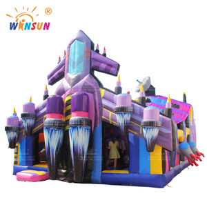 Winsun thương mại các chướng ngại vật bơm hơi khổng lồ springkussen glijbaan Vật liệu PVC Bouncer nảy lâu đài trượt Combo mặt trăng - Product Image 2