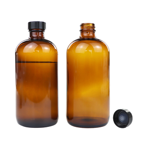 Bouteilles Kombucha rondes en verre ambré Boston de 16oz 500ml vides avec couvercles vente en gros - Product Image 2