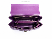 Pochette de mode pour femme en cuir véritable gaufré façon alligator, en cuir de vachette pleine fleur, imperméable en PVC, avec fermeture éclair et fermoir à chaîne, portable