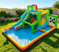Château gonflable personnalisé avec toboggan aquatique, vente en gros, logo personnalisé, thème, certifié CPC, installation facile, pour entreprises de location