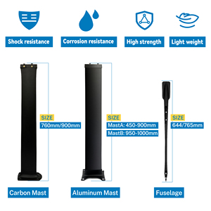 Juego de Mástiles de Hidroala de Fibra de Carbono Completa Personalizados OEM para Surf, Windsurf y Tabla de Foil - Product Image 3