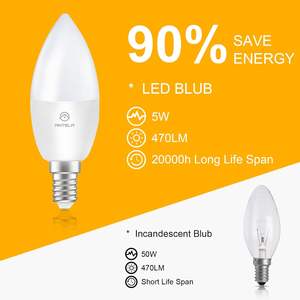 หลอดไฟแอลอีดี แอนเทล่า E14 5W 4000K สีขาวนวล 470LM B11 ตัวเรือนพลาสติก สวิตช์แบบแมนนวล อายุการใช้งานยาวนาน 15000 ชม. รับประกัน 3 ปี - Product Image 4