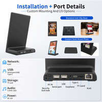 Tablet Android de Escritorio en Forma de L con Pantalla Táctil Capacitiva para Evaluación de Clientes Pedidos en Restaurantes y Bancos con RJ45 NFC y TPV
