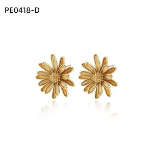 เอมี่ เอมี่ต่างหูรูปดอกไม้ โลหะผสมชุบเงิน ของขวัญเครื่องประดับสตรี PE0418 - Product Image 2