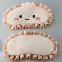 Masque pour les yeux Easetrip personnalisé, super mignon, en peluche blanche, satiné, luxueux, moelleux, certifié norme européenne, 19x9cm