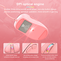 Mouse Gaming Onikuma CW907 OEM Pink Ringan, Mouse Optik RGB Berkabel dengan Logo Kustom untuk Laptop Gamer