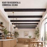 Poutre de plafond légère en PU imperméable imitation bois, installation facile, bois artificiel pour rénovation intérieure et extérieure de balcon