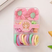 Nouvel Arrivage : Ensemble d'élastiques à cheveux couleur bonbon avec mini-boîte, très extensibles, ne blessent pas les cheveux, accessoires pour cheveux d'enfants, ensemble de rangement