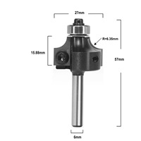 Fraise ronde indexable à tige ronde de 1/4 "et 6mm pour le travail du bois de qualité industrielle