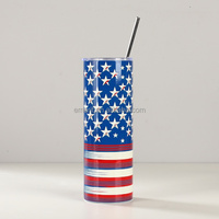 2026 Emerit Wholesale Gobelets isothermes droits et fins blancs de 20 oz pour sublimation, en acier inoxydable à double paroi, avec pailles et couvercle