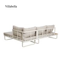 Ensemble de canapés sectionnels d'extérieur en aluminium Mobilier de jardin moderne Canapé de patio de luxe résistant aux intempéries pour Villa Hôtel
