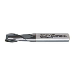 Fresa de metal duro Ttake Standard Ta1400 con recubrimiento Nano TiAlN, helicoidal de 30 grados, cortadora de ranuras cortas de 2 filos - Product Image 2