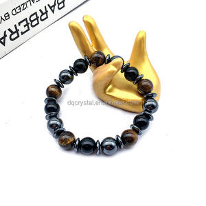Bracelet Triple <span class=keywords><strong>Protection</strong></span> en Cristal Naturel <span class=keywords><strong>de</strong></span> Haute Qualité : Œil <span class=keywords><strong>de</strong></span> Tigre, <span class=keywords><strong>Pierre</strong></span> Énergétique Guérisseuse, <span class=keywords><strong>Obsidienne</strong></span> et Hématite pour DIY - Product Image 1