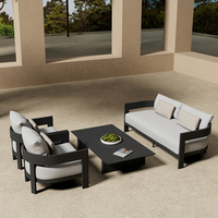 Ensemble de canapés d'extérieur de luxe modernes en aluminium, imperméables, pour jardin, villa, ferme, appartement, salle à manger, salon, durables, résistants à la rouille, hôtels
