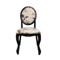 Chaise de salle à manger vintage de style européen à dossier rond en aluminium, avec coussin et doublure en tissu, pour hôtels et restaurants, fournie directement par l'usine Yinma