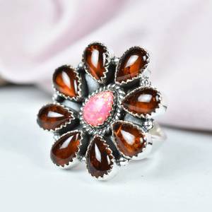 Handmade Amber Sterling Silver <b>Adjustable</b> <b>Ring</b> Natural Amber Gemstone Jewelry for Women Wholesale - Product Image 4