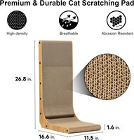 Grattoir pour chat classique en forme de L de 26,8 pouces, grattoir en carton durable pour chats d'intérieur, design vertical et horizontal.
