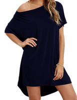 T-shirt long pour femme, coupe oversize et décontractée, épaules tombantes, style hip-hop tendance, robe t-shirt décontractée pour filles