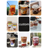 8oz 12oz 14oz 16oz 20oz 24oz PET tasse de crème glacée de jus de café en plastique PET tasse conteneur avec couvercles
