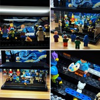 Kotak Display Minifigure Akrilik dengan Lampu LED dan Alas Bata Bangunan yang Dapat Dilepas untuk Koleksi Mini Figure