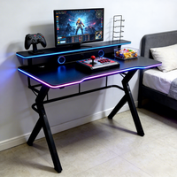 Meja Komputer Gaming Yuantu Grosir Berkualitas Tinggi Sederhana Tahan Lama Modern untuk E-sports, Meja Tulis, Warna Hitam