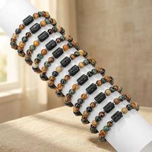 Set de Pulseras de los Doce Signos del Zodiaco, Piedras Naturales, Unisex, Hechas a Mano, Joyería con Cuentas, Regalo, Diseño Geométrico de Constelaciones, Origen Yiwu - Product Image 1