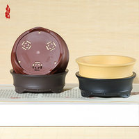 Pot Bonsai Resin Gaya Cina Miniatur Tahan Lama untuk Bonsai & Sukulen, Pot Tanaman Balkon Meja, Bentuk Batang Tua 50g