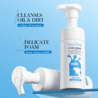 Mousse nettoyante visage rafraîchissante et purifiante à l'extrait de concombre, contrôle du sébum, avec brosse nettoyante