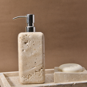 Luxury Hotel Decoration <strong>Nature</strong> <strong>Stone</strong> Marble Travertine <strong>Stone</strong> Liquid Soap Dispenser Marble <strong>Bathroom</strong> <strong>Accessories</strong> Sets