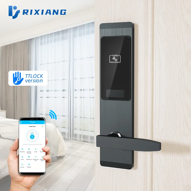 Kunci Pintu Digital Sistem Kunci Hotel RFID, Kartu T57 Kunci Pintu Hotel TTlock APP Natacao Tomando Banho Edificio Estructura Edificio