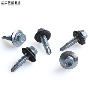 Vis autoperceuse à tête hexagonale noire ST5.5*20 ST6.3*65 <span class=keywords><strong>avec</strong></span> rondelle EPDM, en <span class=keywords><strong>acier</strong></span> inoxydable 410 finition brute pour structure en <span class=keywords><strong>acier</strong></span> léger - Product Image 2