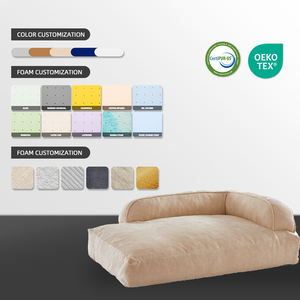 OEM ODMメモリーフォームコーデュロイペット犬猫ベッドカスタム整形外科用メモリーフォーム犬ベッド防水取り外し可能カバー - Product Image 4