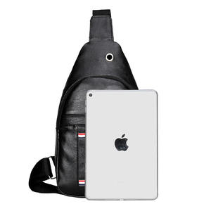 Bolso de Pecho para Hombre Vzandium, de Cuero PU, Color Negro Sólido, Moderno, Tipo Bandolera, para Uso Diario, Primavera 2025 - Product Image 3