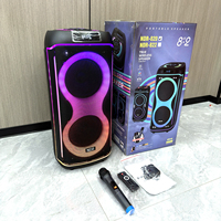 Altavoz Karaoke Inalámbrico NDR-820 de 8 Pulgadas con Bluetooth, Micrófono, Luces RGB Portátiles, Subwoofer 3D con Bajos Potentes, Ideal para Fiestas