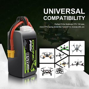 Batterie Lipo OVONIC 4S 850mAh 14.8V 80C avec prise XT30 pour drone FPV Cinewhoop Quadcopters - Product Image 2