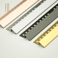 Profilé en aluminium anodisé doré sur mesure pour carrelage, profil flexible en aluminium pour nez de marche, bordure de carrelage métallique, profil de protection
