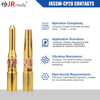 Terminaux solides plaqués or JRready, contacts de type soudage/à sertir série JRSSW CP20, compatibles avec les fils de calibre 14-18 AWG