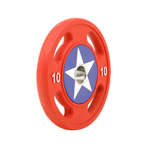 แผ่นน้ำหนักบาร์เบลเคลือบยางกันลื่น Captain America 10 กก. สำหรับฝึกฟิตเนส - Product Image 1