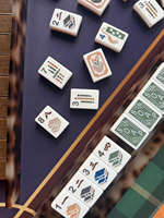 Jeu de Mahjong américain avec tuiles en acrylique à motifs de dessins animés, dos en écaille de tortue, jeu de table complet pour les fêtes et les cadeaux